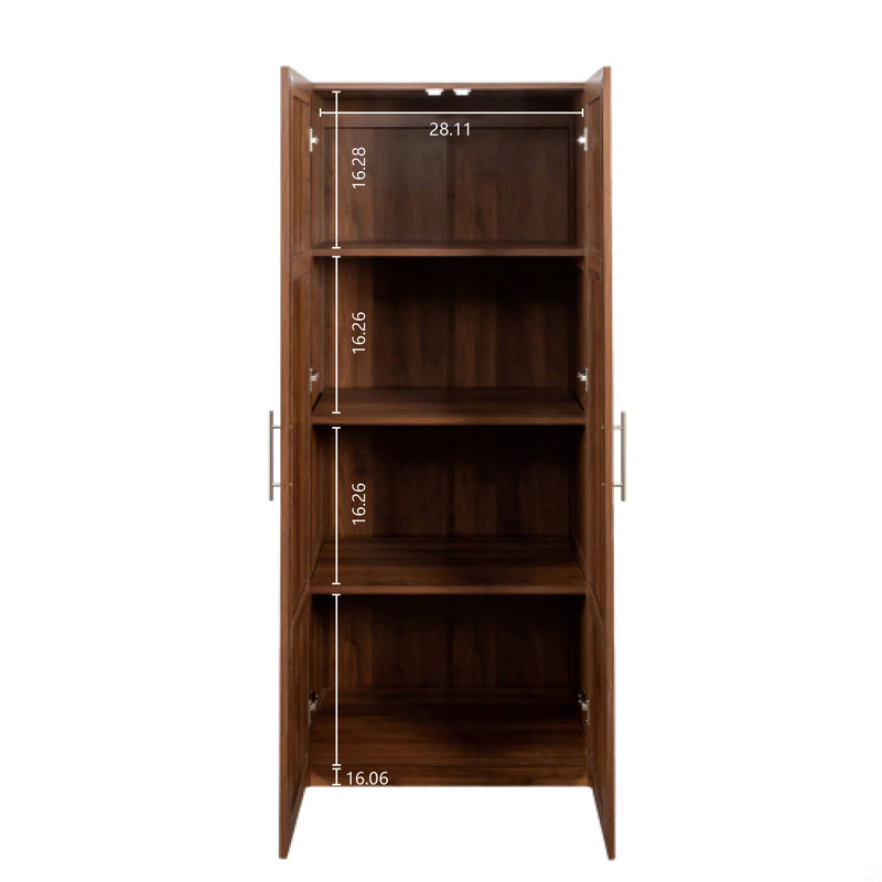 Armoire haute et armoire de cuisine avec 2 portes et 3 cloisons pour séparer 4 espaces de rangement