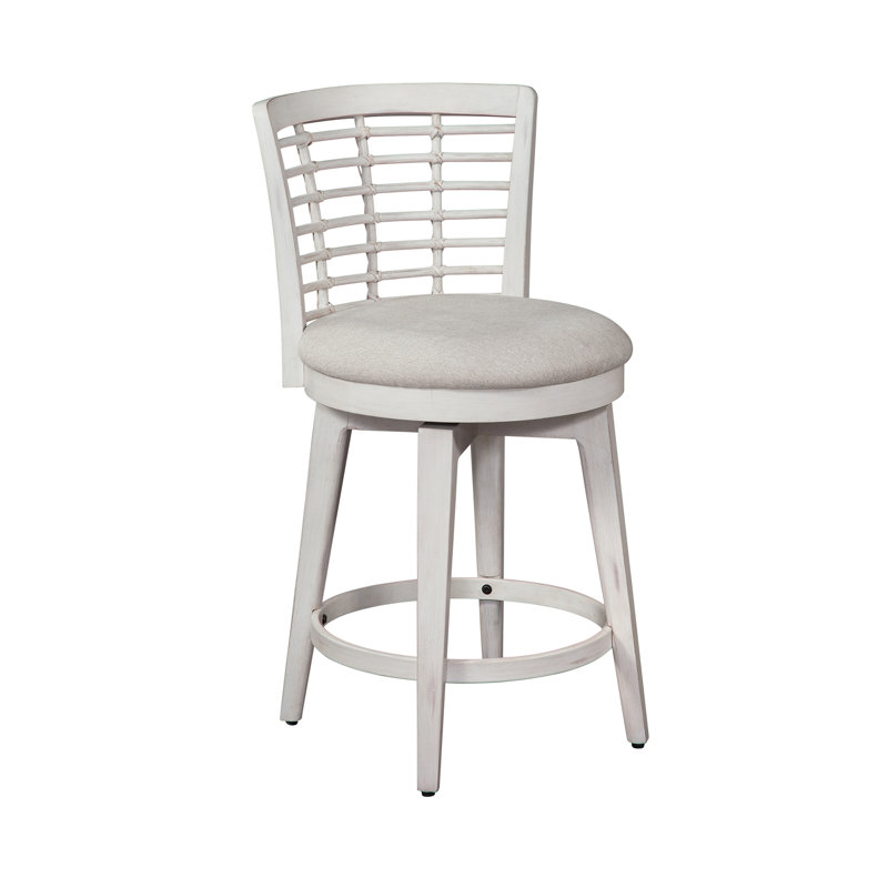 Beach Comber Counter Height Swivel Stool, Whitewash, Counter Stool (25" Seat Height)