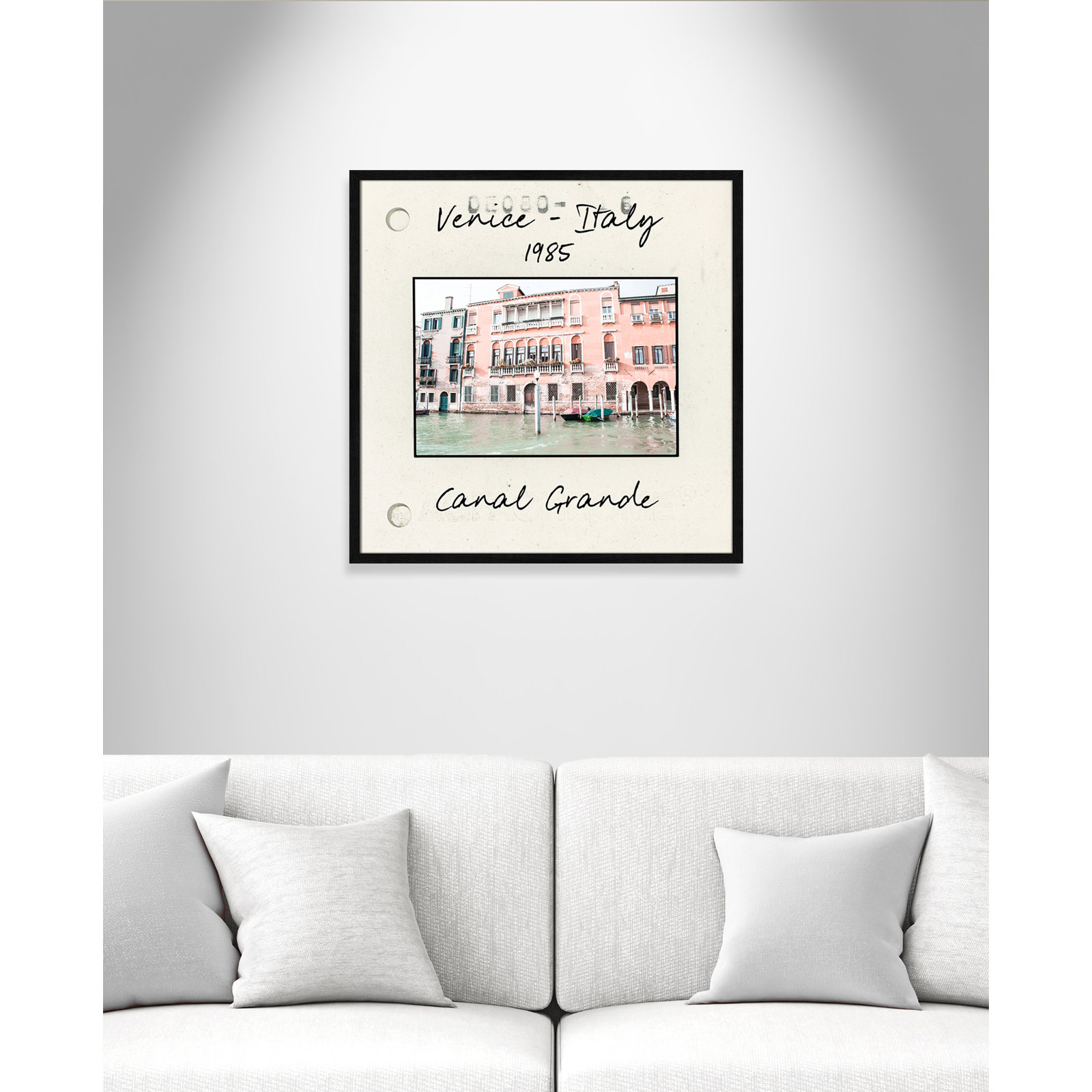 Venice, Italy - Grand Canal Print by Nan, Black Single Picture Framed Paper, 27.5" H x 27.5" W x 0.75" D