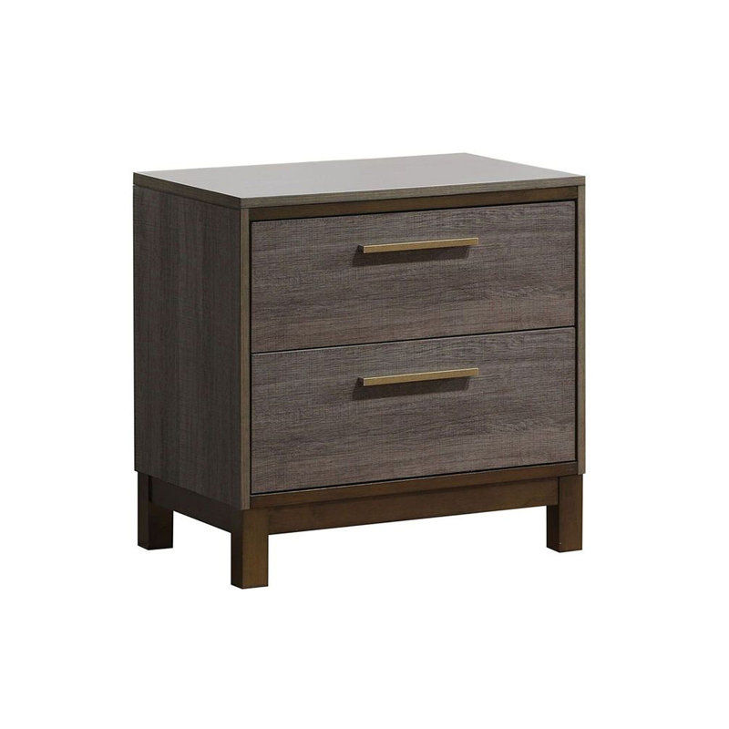 Wooden Nightstand With 2 Drawers In Two-Tone
