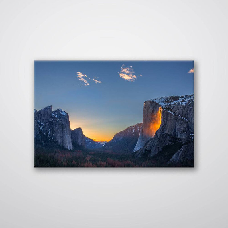 Reproduction d'art de Yosemite Firefall - parc national de Yosemite - affiche sur toile Falletail Fallfall, L 32 po x H 24 po