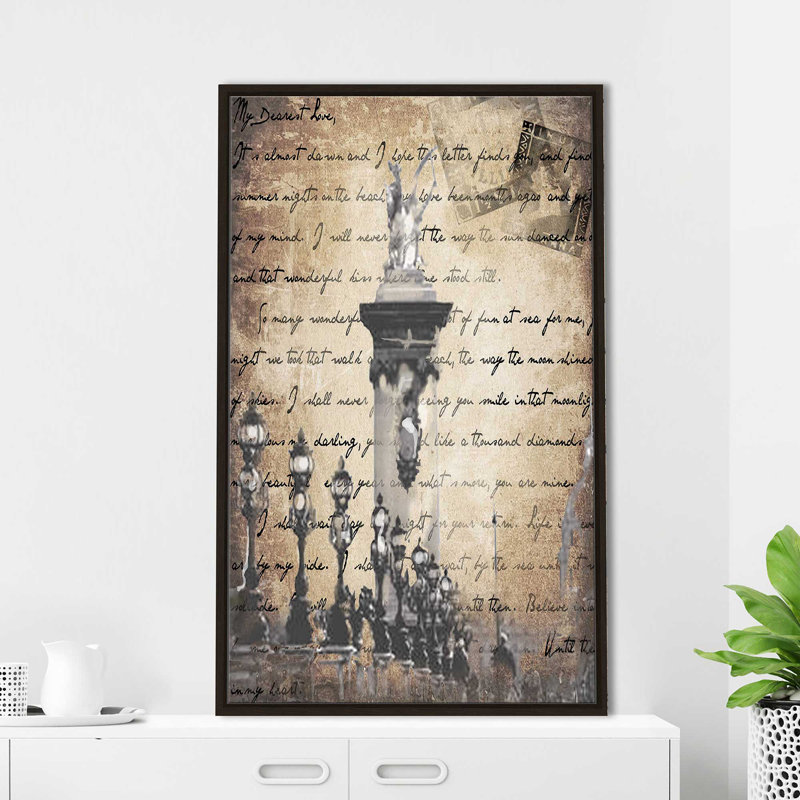 Vintage Paris 3 In sépia (vertical) par By Jodi - impression, Cadre flottant espresso, H 43,5 po x l 27,5 po x P 2 po