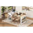 Extendable Dining Table With Folding Tabletop, Bar Table With Drawers And Power Outlet, Kitchen Island With Wheels And Hooks, Sideboard For Kitchen And Dining Room (Creamy White+Natural), Kitchen Island-989741508