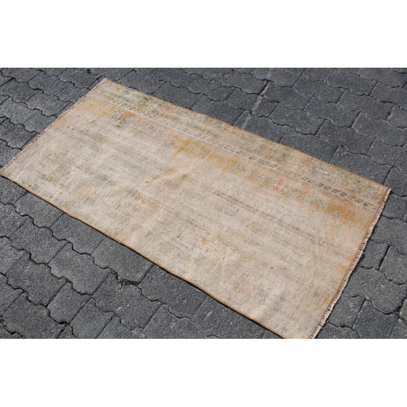 Hand-Knotted Vintage Turkish Oushak Rug - Durable Brown Entry Rug - Ideal Home Gift