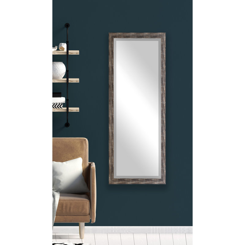 Henslee Wood Full Length Mirror, Brushed Brown, 59.5" H x 20.5" W