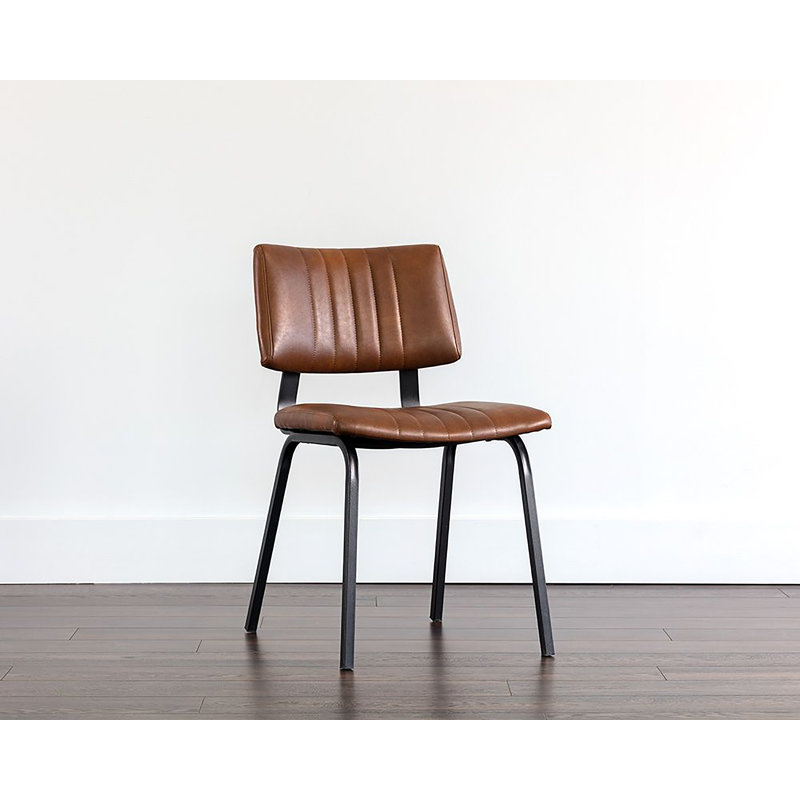 Berkley Upholstered Dining Chair, Tan Faux Leather