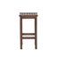 Tabouret de bar d'extérieur à hauteur de comptoir en bois d'acacia, ensemble de 2, finition brun acajou