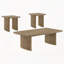 Ensemble de tables basses 3 pièces brun clair délavé