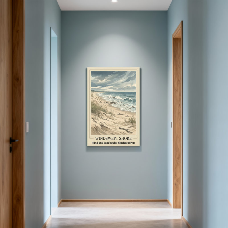 «Landscape & Nature Windswept Shore Beach Landscape», reproduction d'art, H 24 po x l 16 po