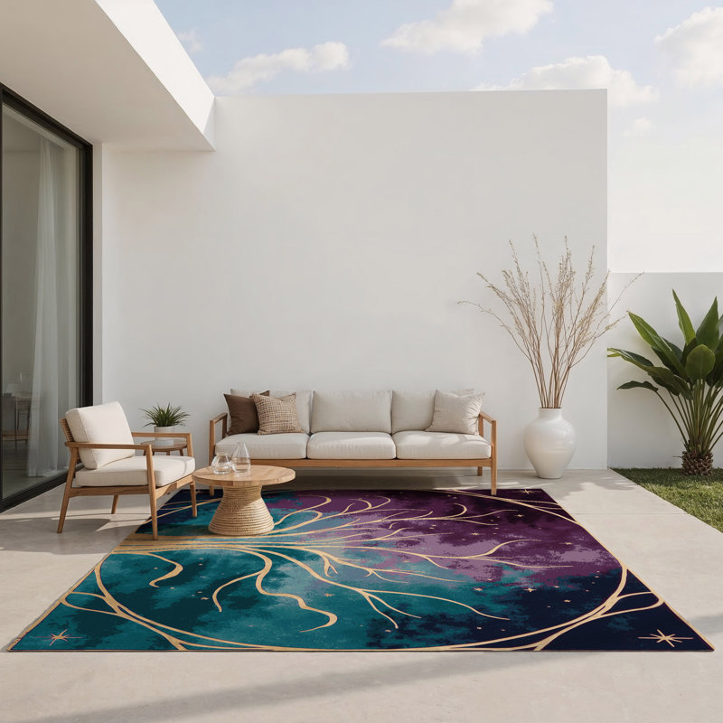 Twilight Meadow Indoor And Outdoor Area Rug, Rectangle 5' x 7'