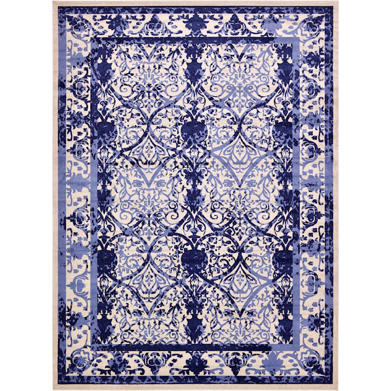 Tapis à motif oriental mauve / ivoire Amika, Rectangle 10 pi x 13 pi
