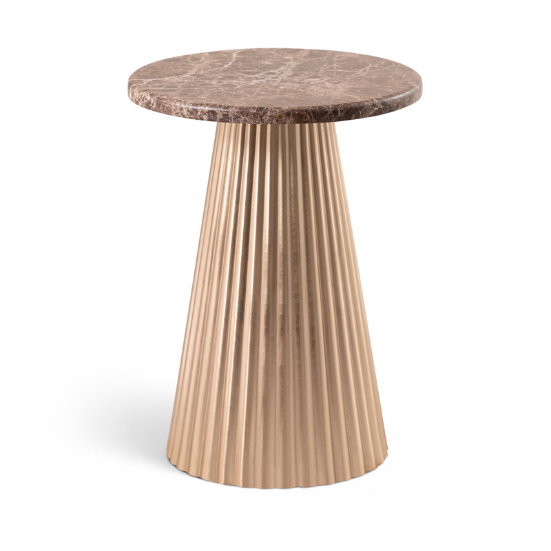 Table de bout Cindra, 15" Height, Brun, Laiton