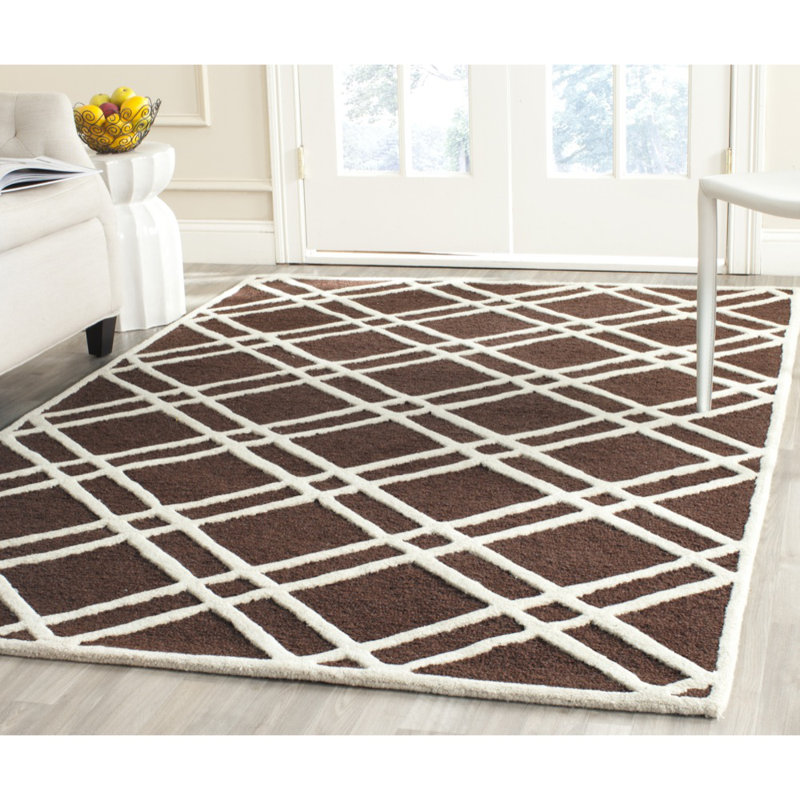 Ellicott Hand Tufted Wool Geometric Rug, Rectangle 4' x 6'