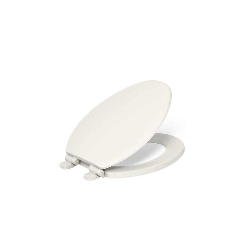 Ridgewood Quiet-Close Compression-Molded Wood Toilet Seat, Biscuit, Elongated