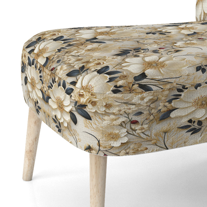Chaise d'appoint rembourrée Delicate Lace Flower Botanics I