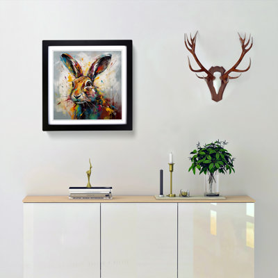 Hare Abstract No.2 - Single Picture Frame Print on Wood