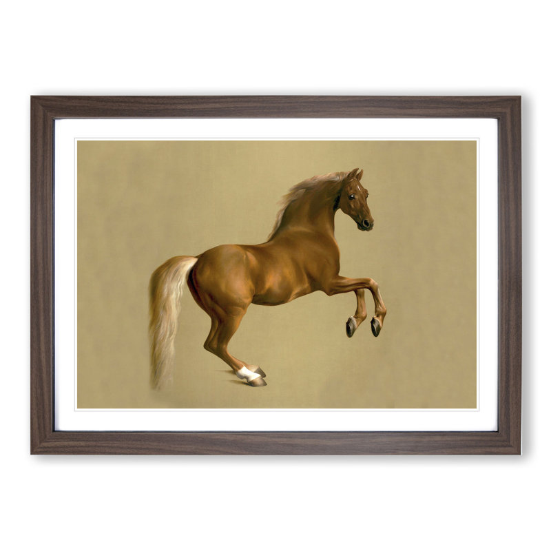 Whistlejacket by George Stubbs - Picture Frame Painting, Walnut, 27cm H x 36cm W x 2cm D