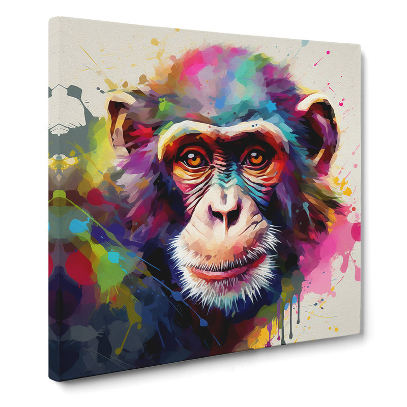 Monkey Abstract No.1 - Wrapped Canvas, 50cm H x 50cm W x 3cm D