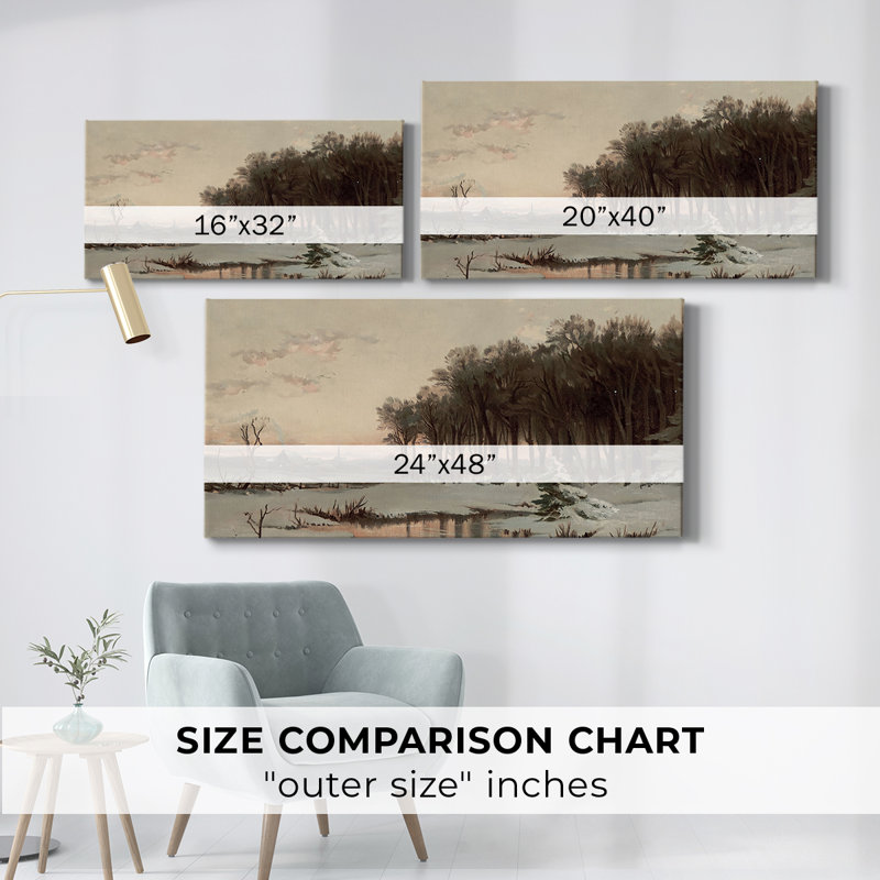 Série paysage - CCCCXCVII - Toile tendue avec châssis - Prêt à être accroché, H 16 po x l 32 po