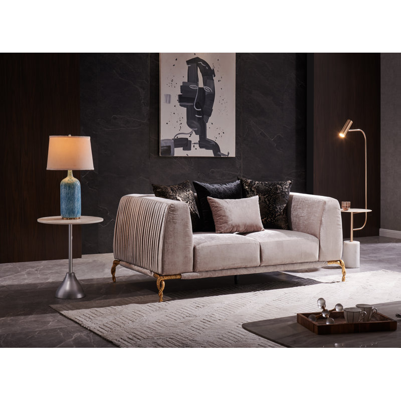 Causeuse Mehalick, Mélange de coton ivoire
