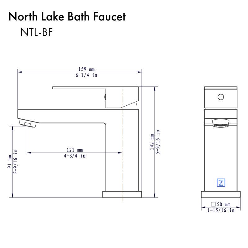 NorthLake Single Hole Bathroom Faucet with Drain Assembly, Chrome