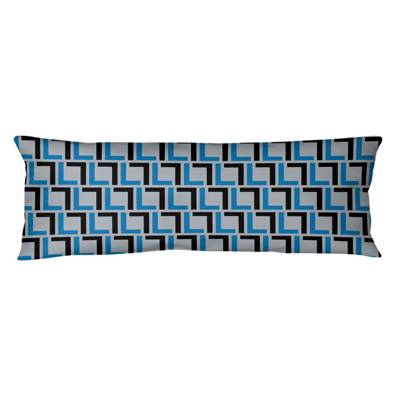Polyester Medium Pillow, Microfiber, Honolulu Blue/Black/Silver