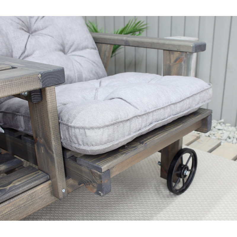 Sevyn Solid Wood Pine Outdoor Bench, Ash Grey