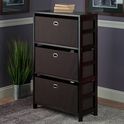 Eleia Solid Wood Baskets and Shelves Bookcase