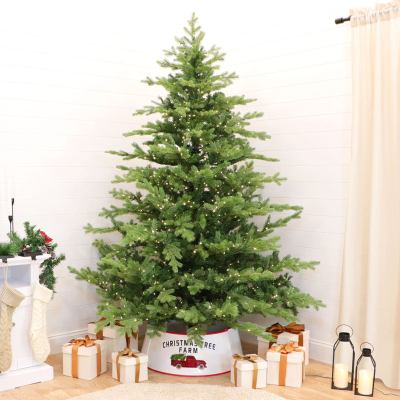 9-Foot Green Pine Christmas Tree with LED Lights