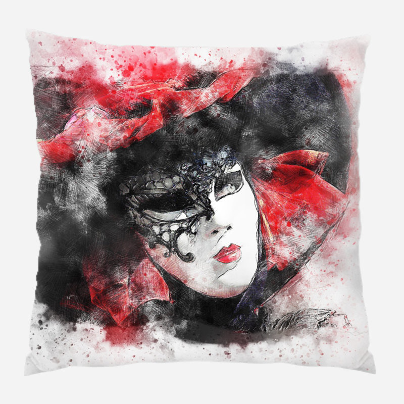 Coussin décoratif mask, Microsuède, Intérieur