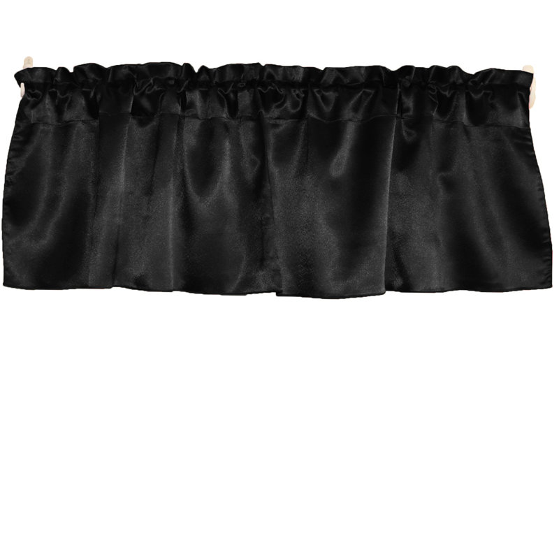 Danijah Tailored Window Valance, Black, 58" W x 16" L