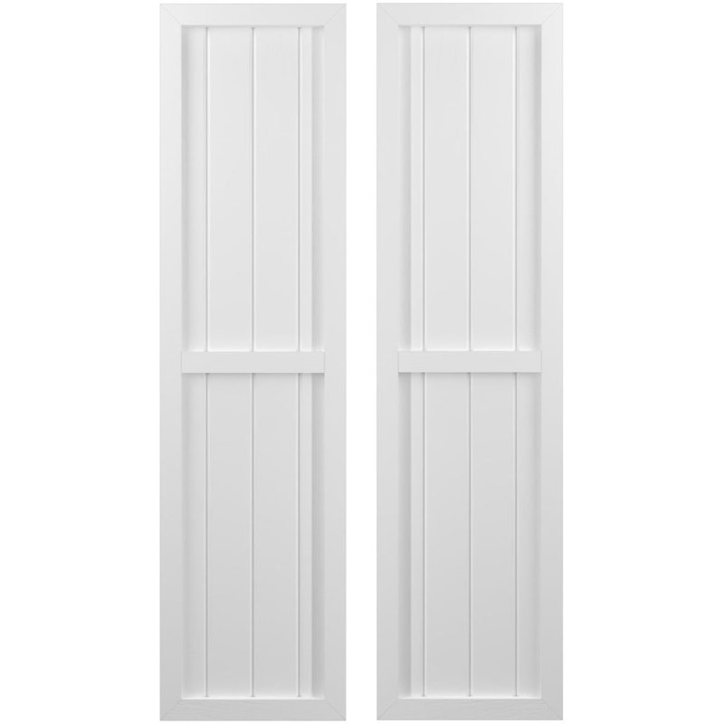 Deux volets à panneaux égaux Americano (par paire), Blanc, 39", 14"