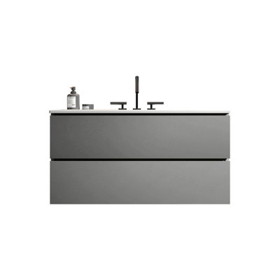 Ensemble de meuble-lavabo de salle de bain 16 po pour petit espace, petit meuble-lavabo moderne avec lavabo en céramique, ensemble d'armoires pour petit lavabo de salle de bain, noir