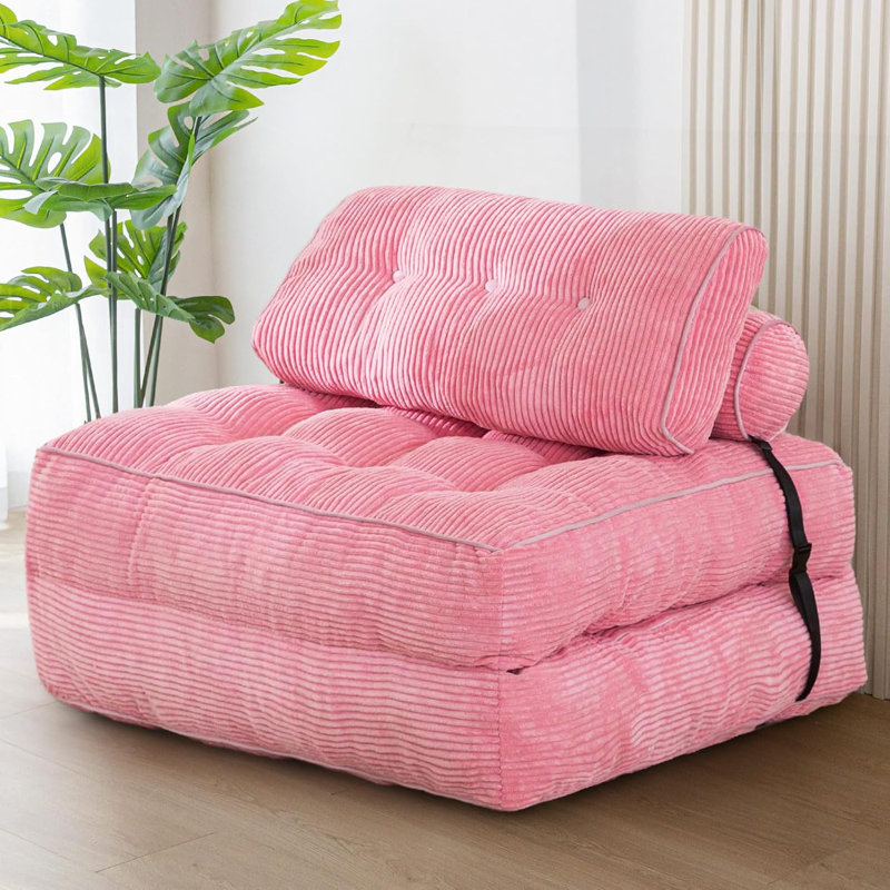 Boneless 8" Futon mattress, Folding Sofa Bed, Pink, Single