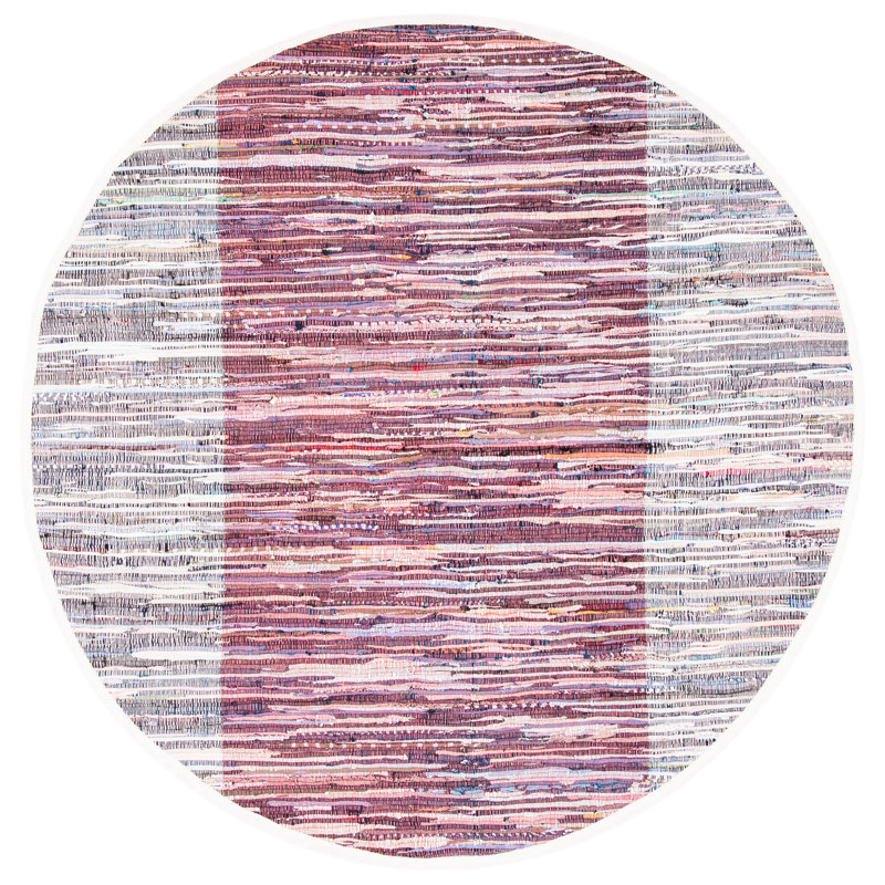 Tapis en coton tissé à plat Rag, Rond 6 pi