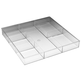 Clear Plastic Drawer Organizers 12 x 3 x 2 L Set of 6