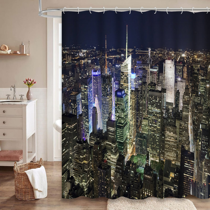 Rideau de douche New York Times Square, L 72 po x l 72 po