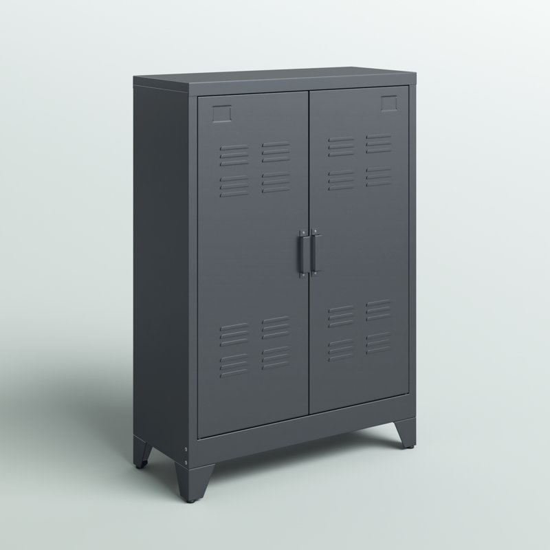 Heslin 29.5'' Wide 3 - Shelf Storage Cabinet, Gray
