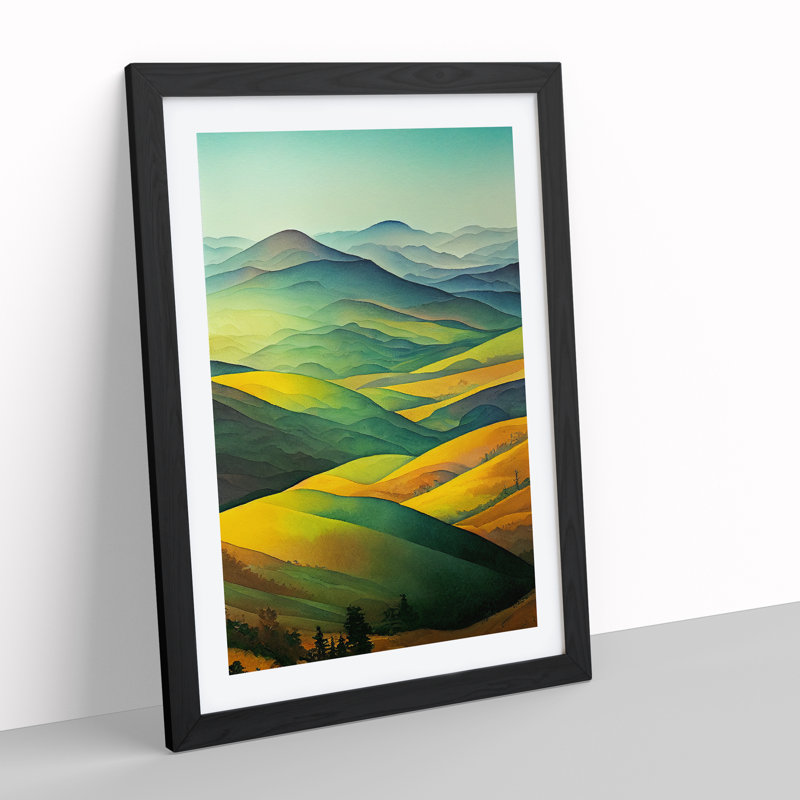 Meadow Landscape No.3 - Framed Print, Black, 64cm H x 46cm W x 2cm D