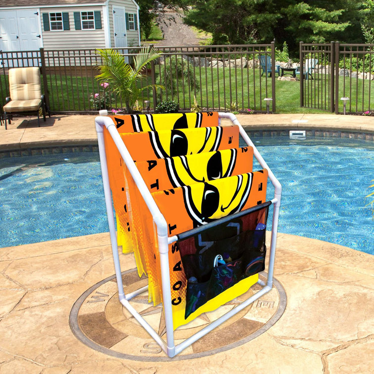 Sports Collapsible Towel Rack - Durable Free-Standing Design With Mesh Pocket For Beach, Pool, And Outdoor Use