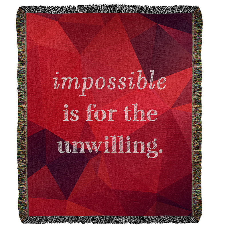 Hand Woven Throw Blanket, 60" L x 50" W, Ruby