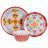 12 Piece Bamboo Fibre Dinnerware Set in Multi-Colour
