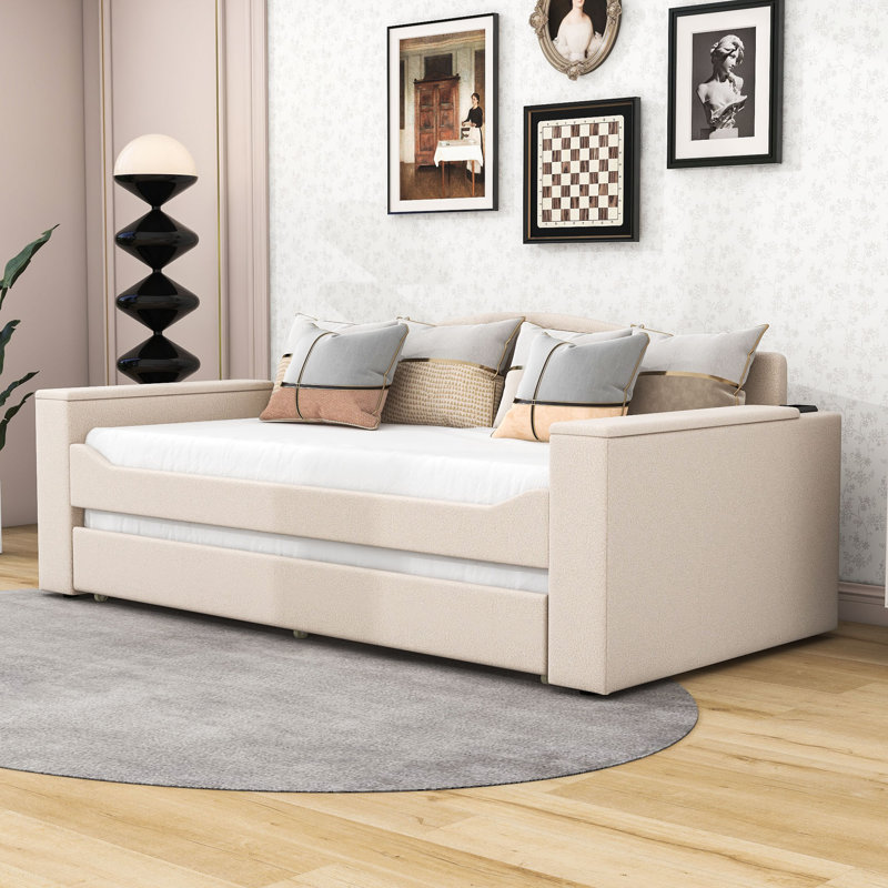 Loisann Upholstered Daybed, Twin, Beige