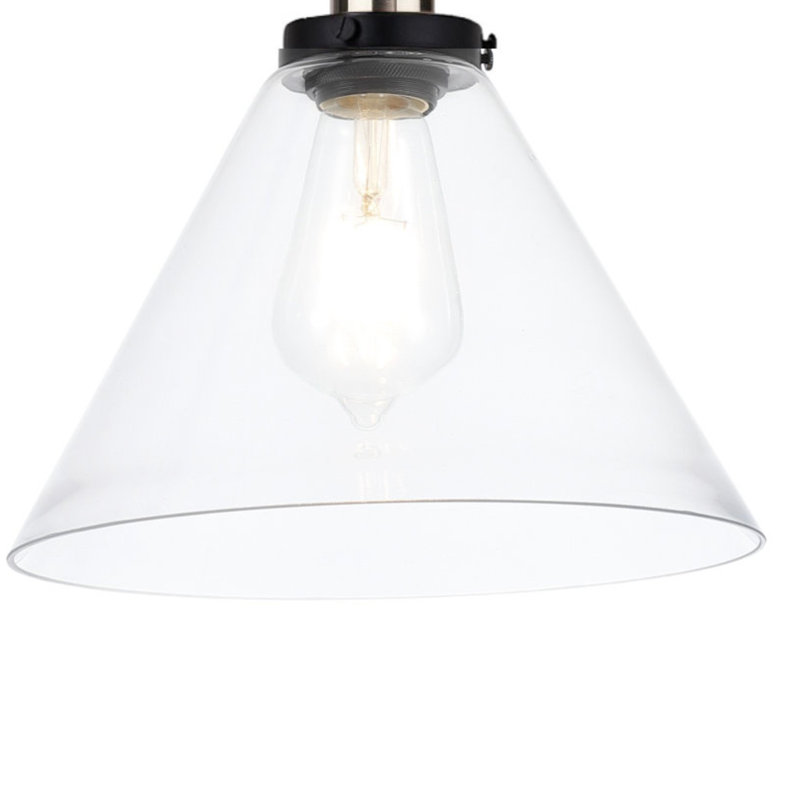 Aadhiran 1 - Light Cone Pendant, Clear, Antique Brass