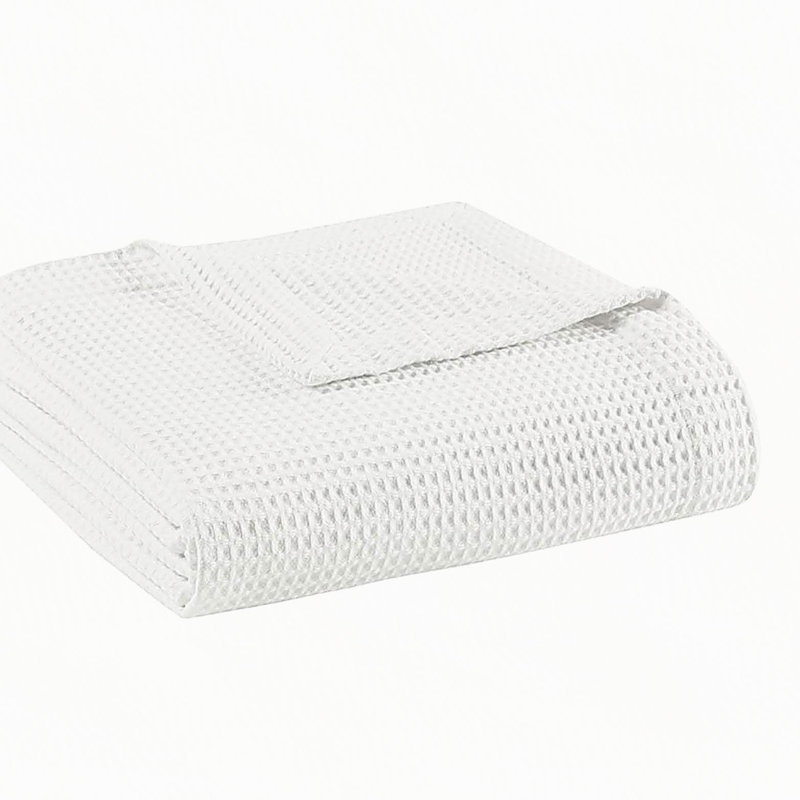 Couverture en coton, Lit double, Blanc