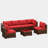 Keyala 7 Piece Rattan Sectional Seating Group with Cushions-654167928