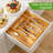 Bamboo Expandable Utility Drawer Organizer Adjustable Kitchen Organization