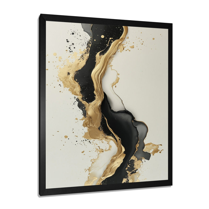 Strouse - impressions sur toile abstraites, Black, 20" H x 12" W, Reproduction encadrée d'une seule photo