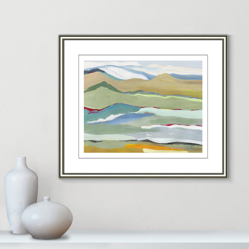 Dee Goodbye Summer on the Hills - Picture Frame Painting, Silver Framed, 22.75" H x 26.75" W x 0.88" D