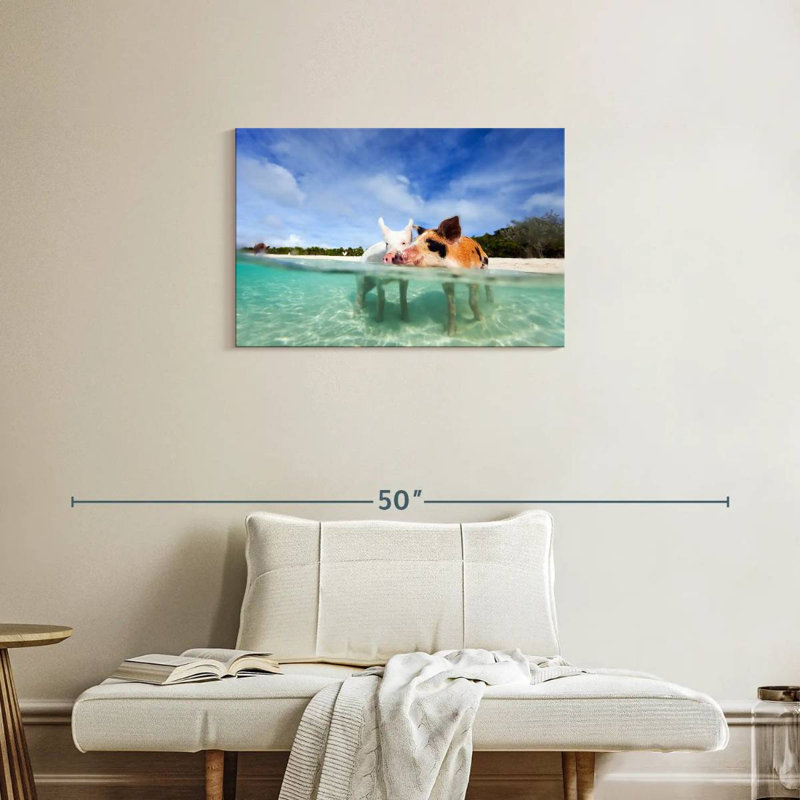 Brampt Pigs Bahamas Life, 20" H x 30" W